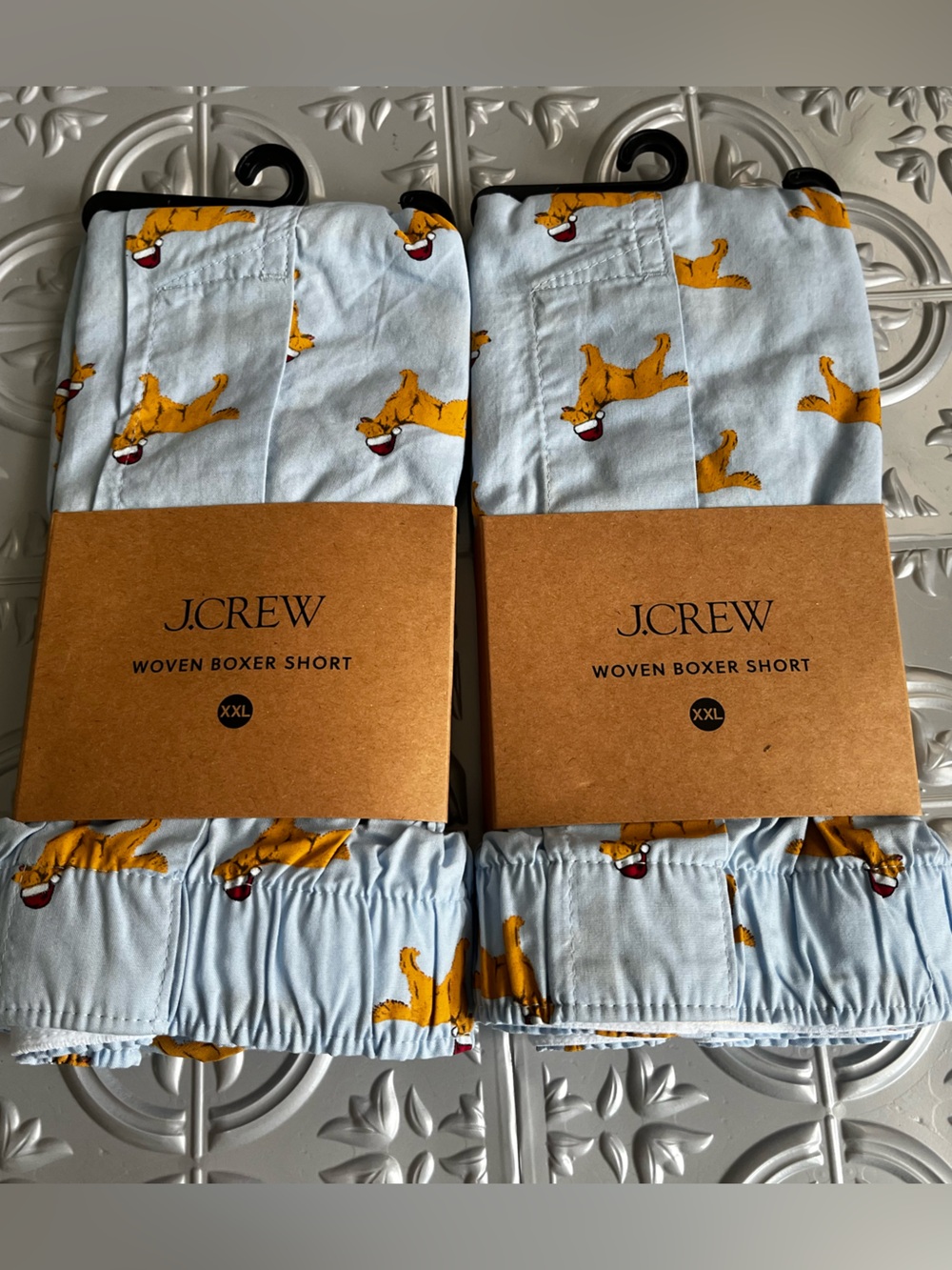 J Crew Men's Woven Boxers Short Holiday Dog Allover Print 100% cotton  Set of 2